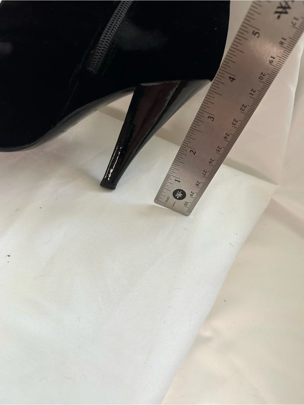 CHANEL Black Velvet Patent Leather Knee High Boots EU 36.5